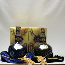 020385 Chivas Royal Salute Sapphire & Emerald Flagons